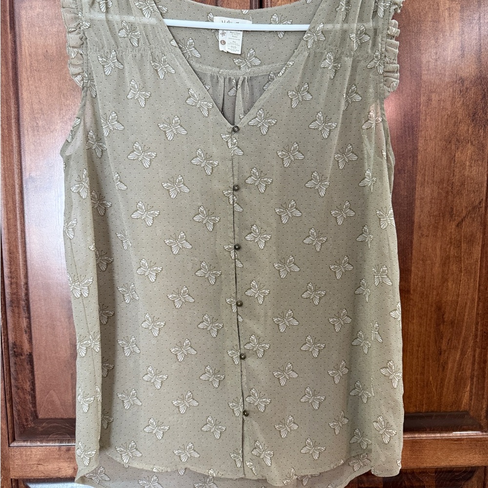 Matilda Jane Women's Olive Butterfly Blouse